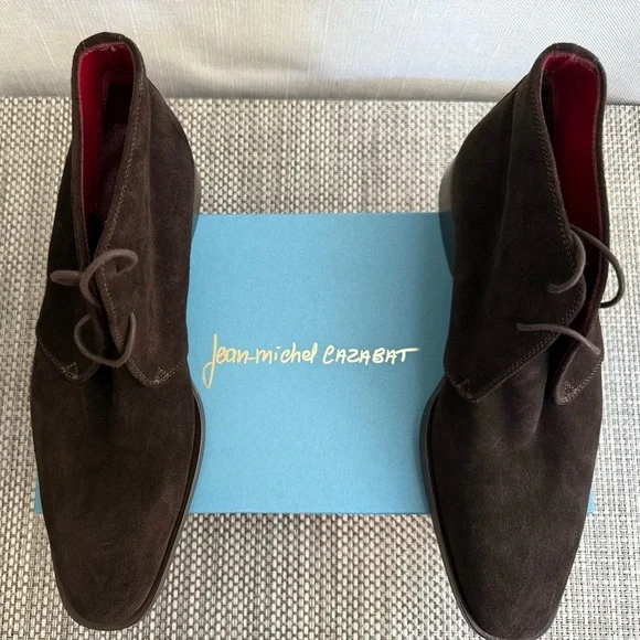 New Jean Michel Caznbat Brown Suede Men's Shoes (desert boots).